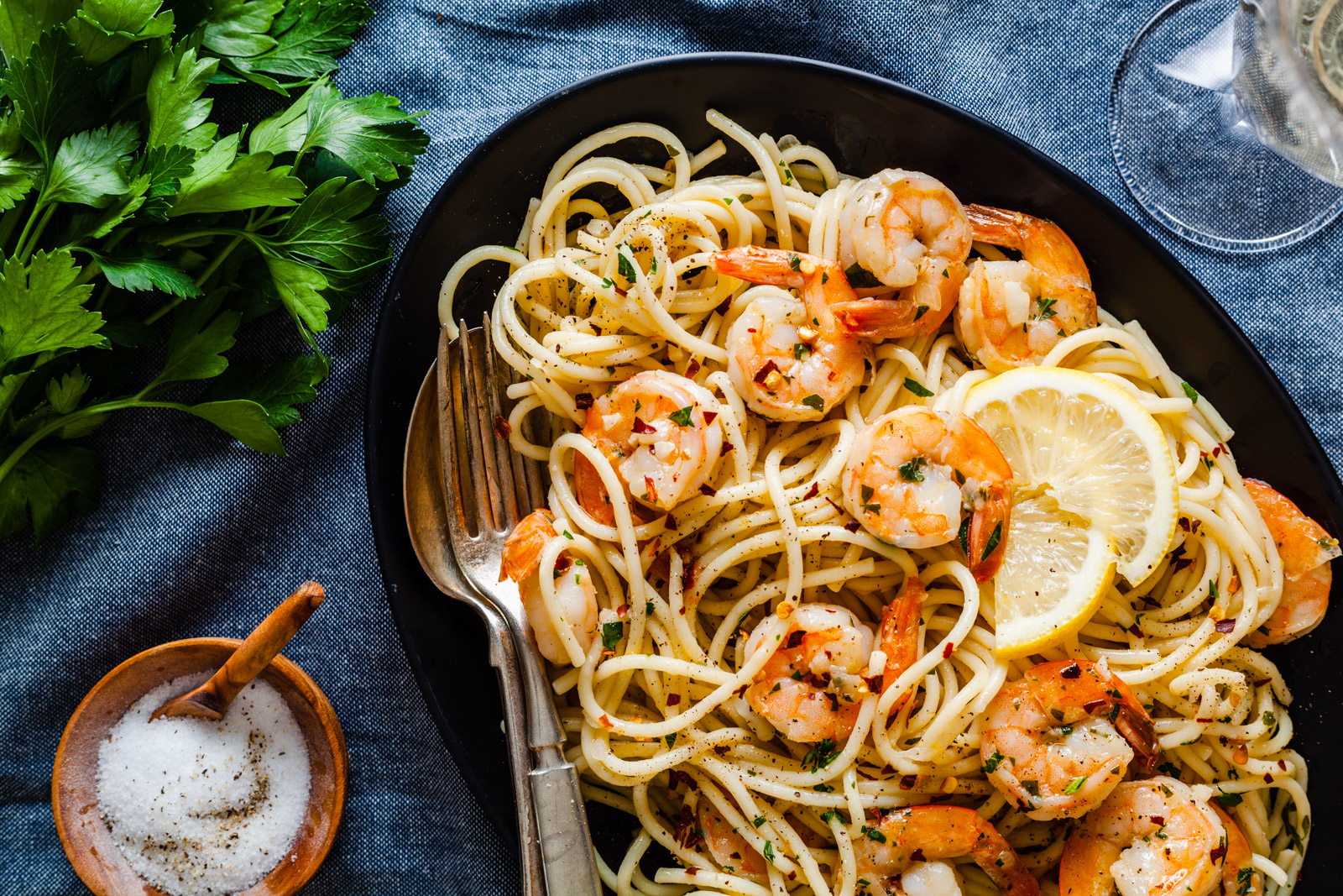 Lemon Garlic Shrimp Pasta