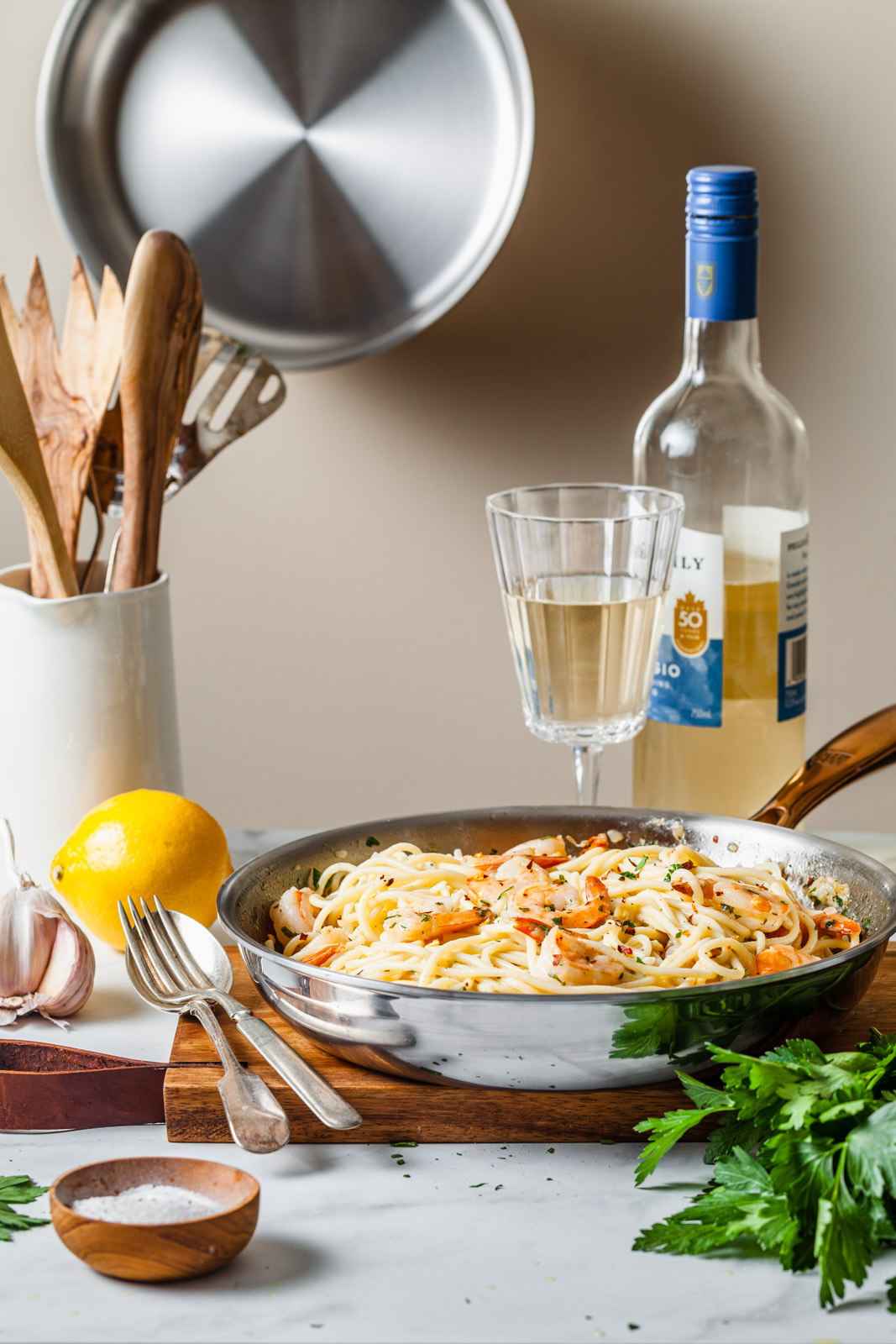 Lemon Garlic Shrimp Pasta