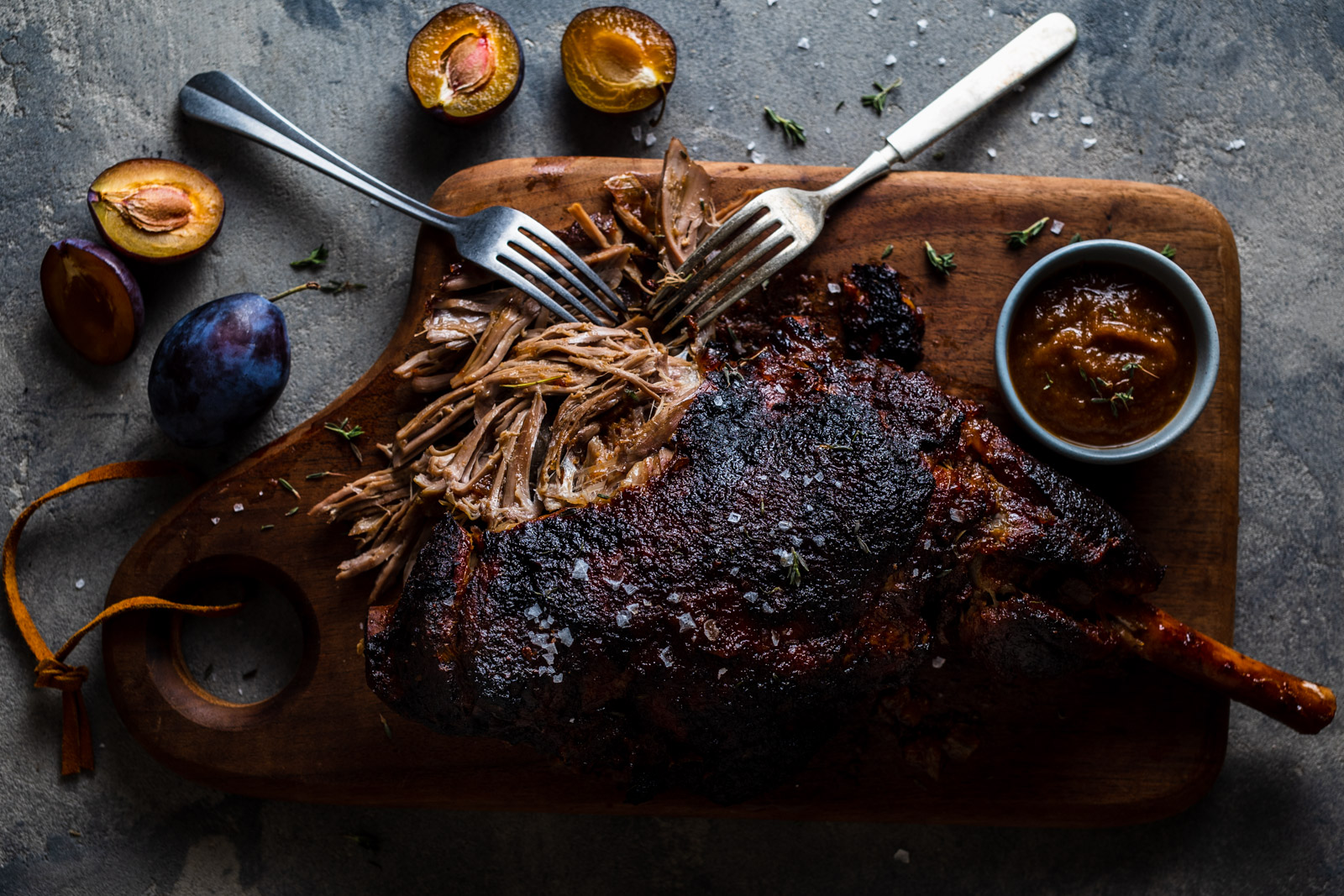 Slow Roasted Lamb With Plum Sriracha