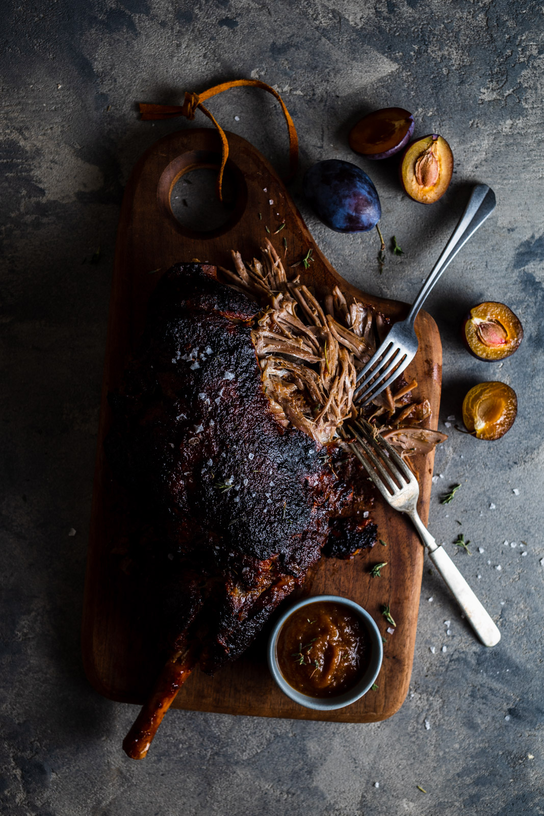 Slow Roasted Lamb With Plum Sriracha