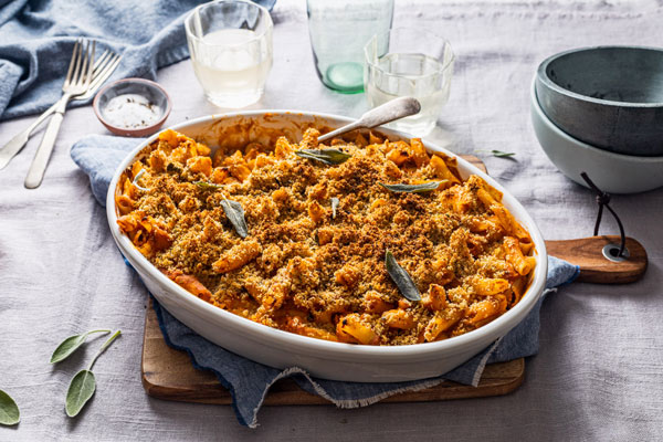 Creamy Vegan Butternut Pasta Bake