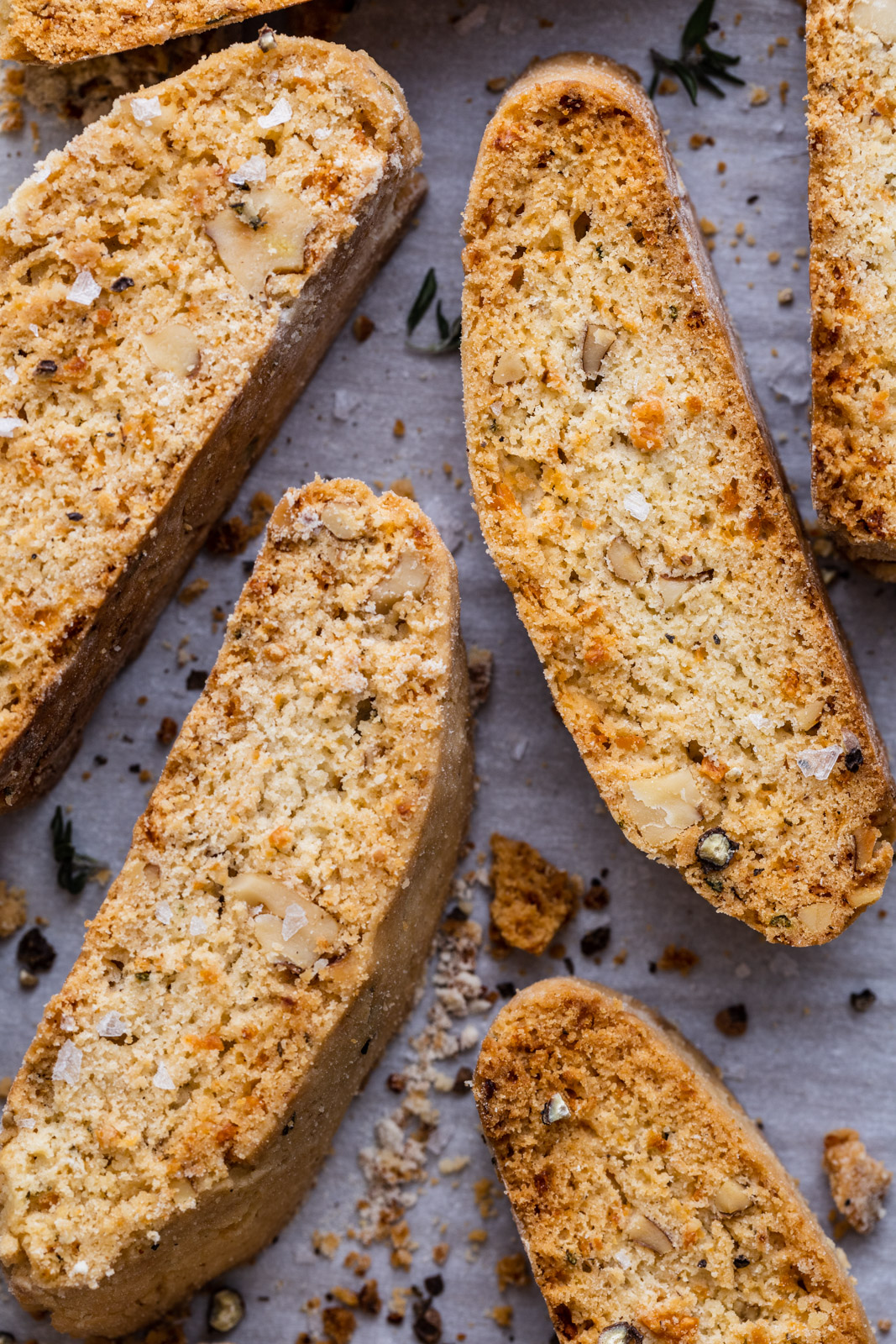 Savoury Parmesan and Herb Walnut Biscotti