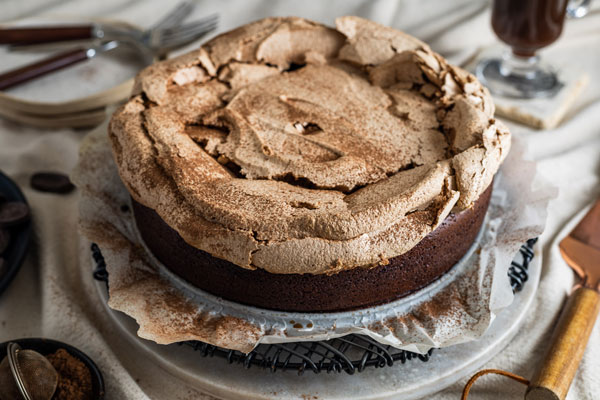 Food Processor Flourless Chocolate Meringue Cake