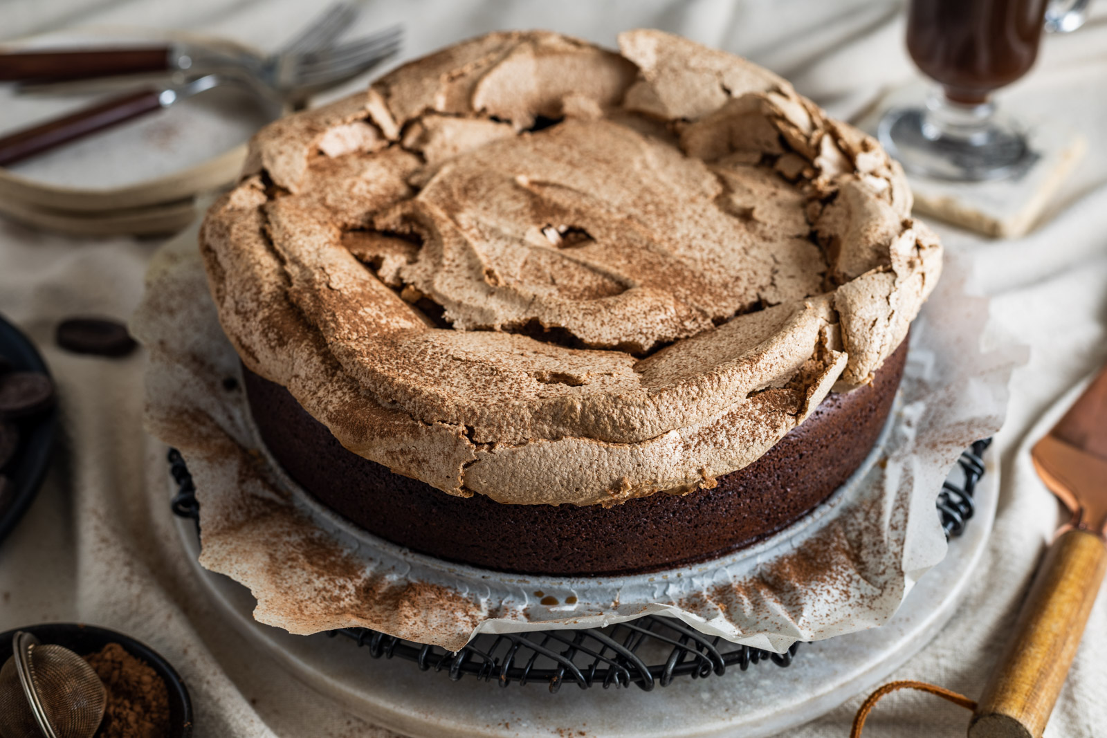 flourless chocolate cake meringue