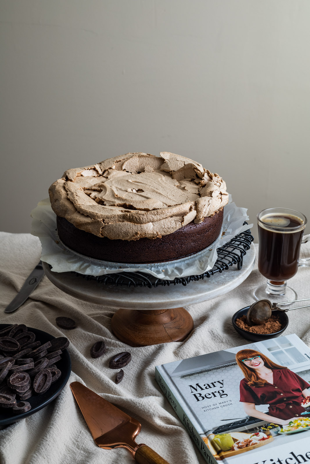 Food Processor Flourless Chocolate Meringue Cake