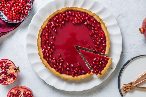 Pomegranate Ricotta Cheesecake Tart