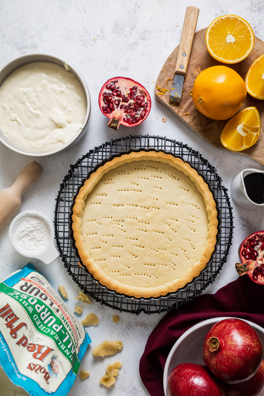 Pomegranate Ricotta Cheesecake Tart