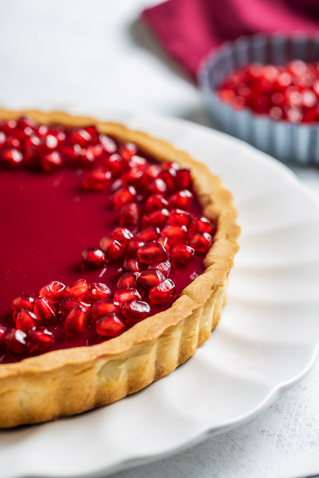 Pomegranate Ricotta Cheesecake Tart