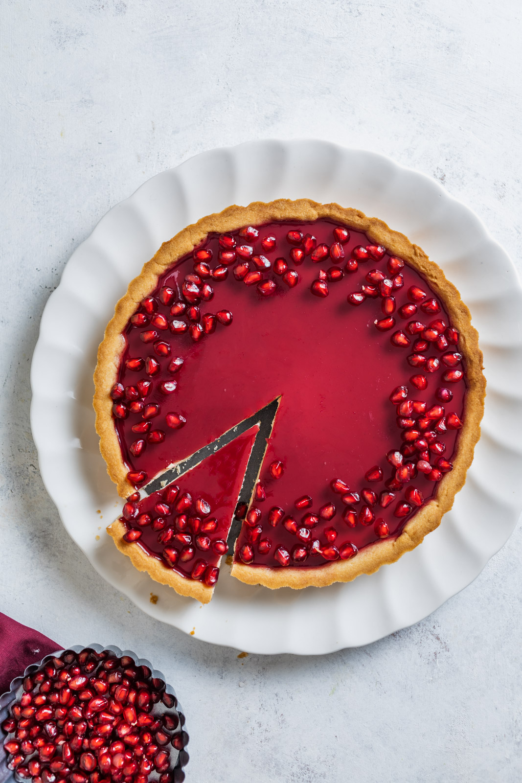 Pomegranate Ricotta Cheesecake Tart