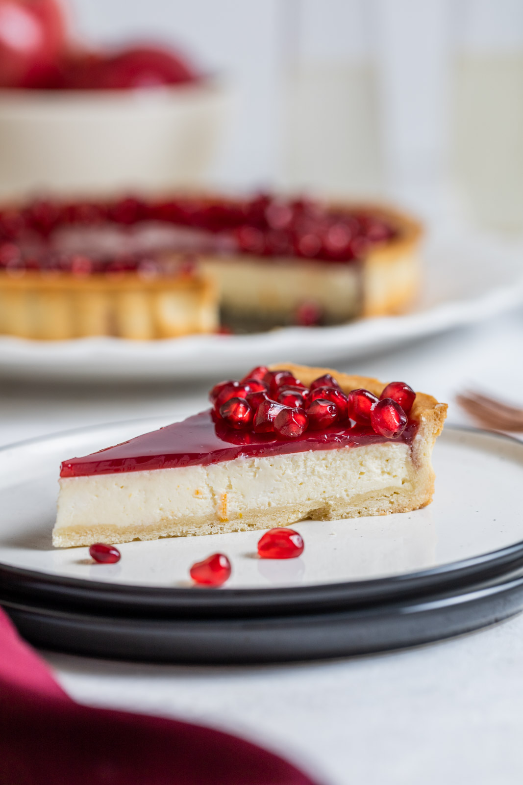 Pomegranate Ricotta Cheesecake Tart