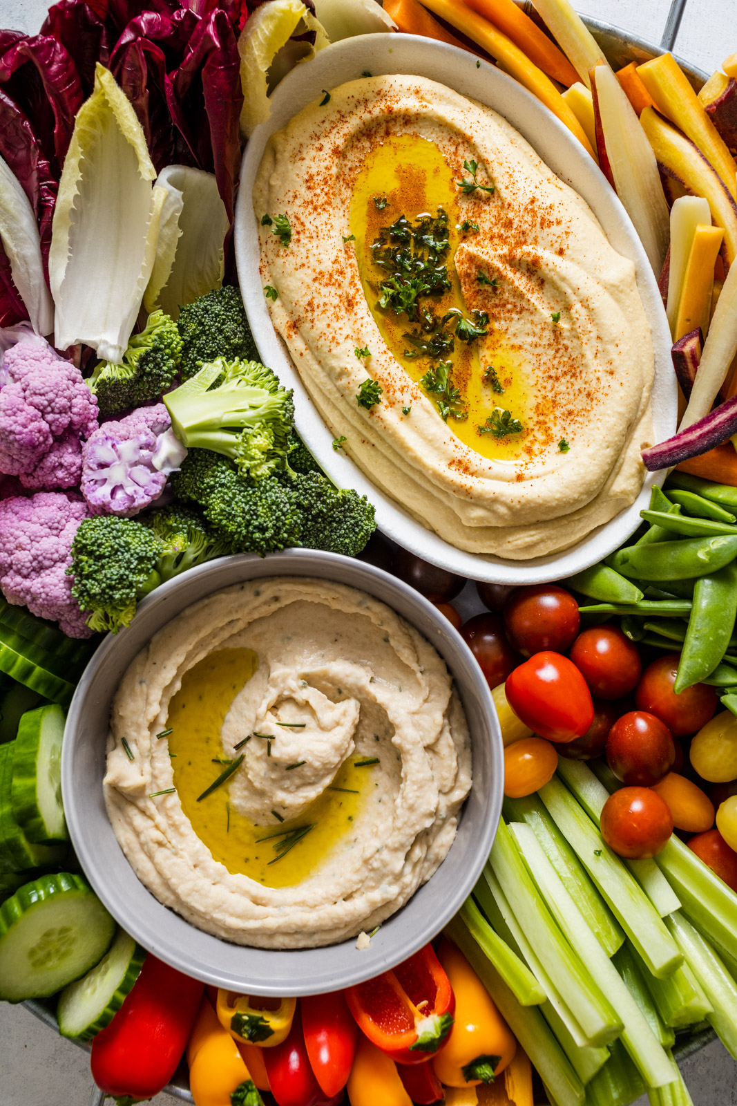 Creamy Hummus and White Bean Dip With Roasted Garlic and Rosemary