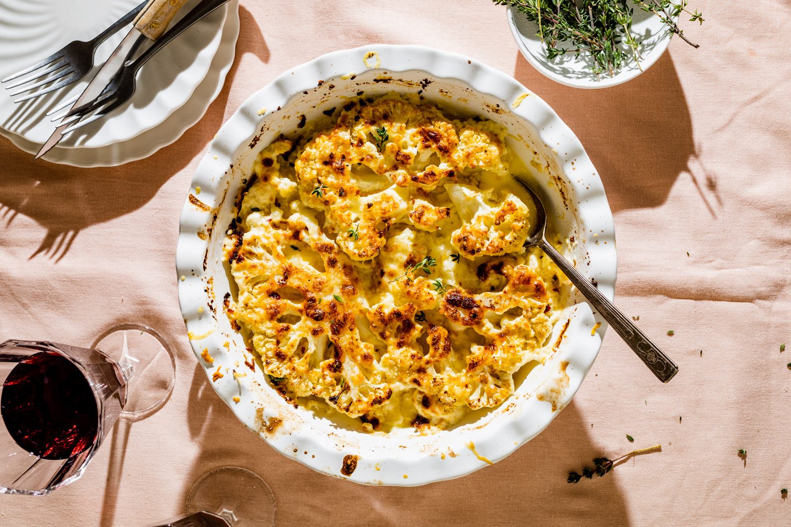 Creamy Cauliflower and Onion Gratin