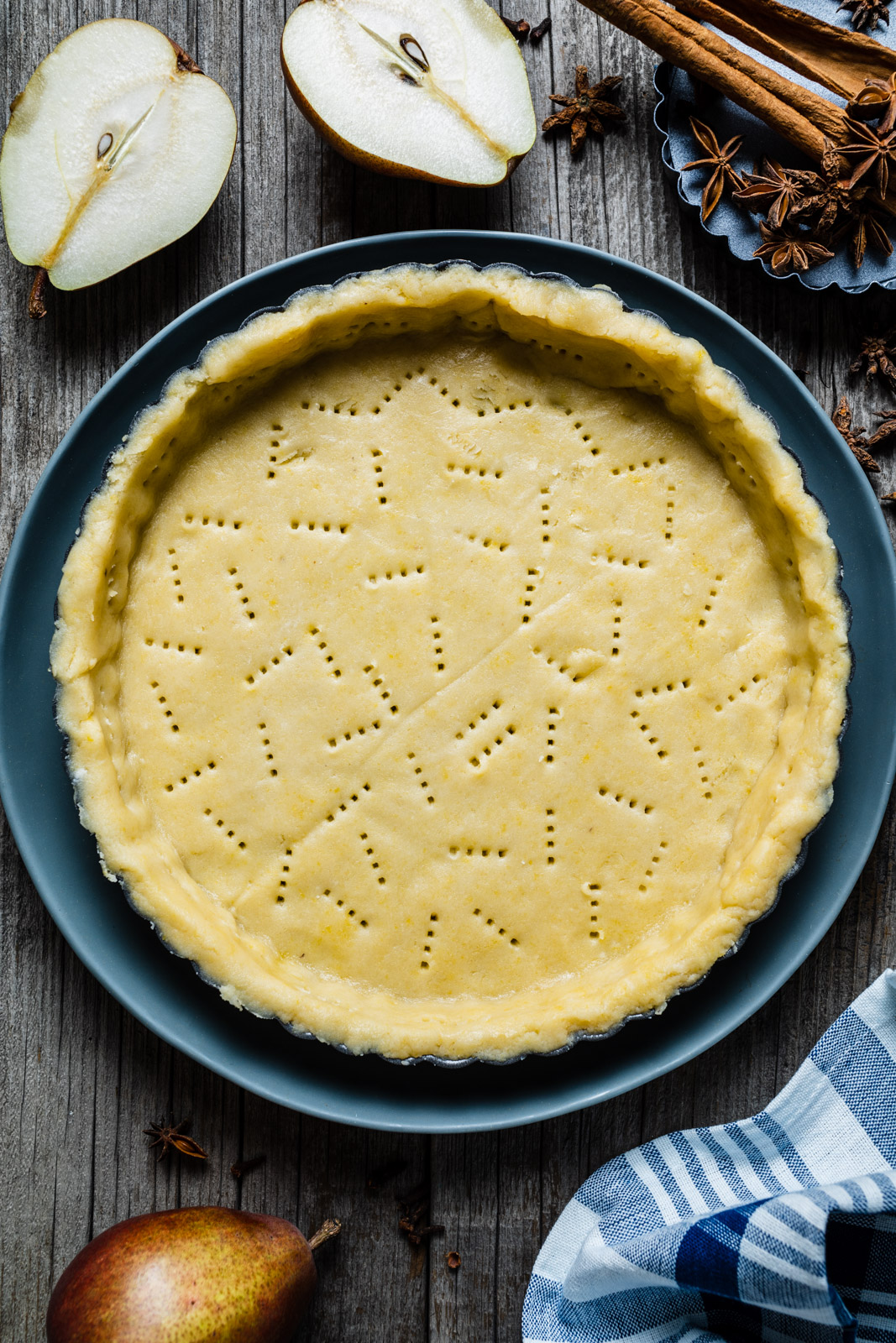 Poached Pear and Almond Tart