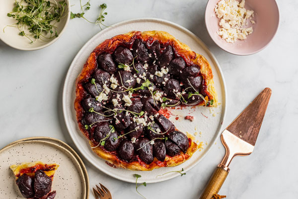 Caramelized Beet Tarte Tatin With Feta