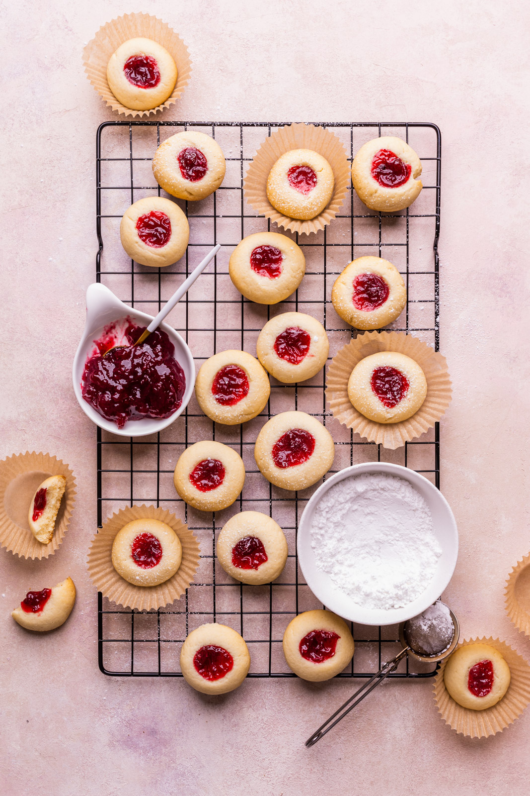 Jam Drop Shortbread Cookies