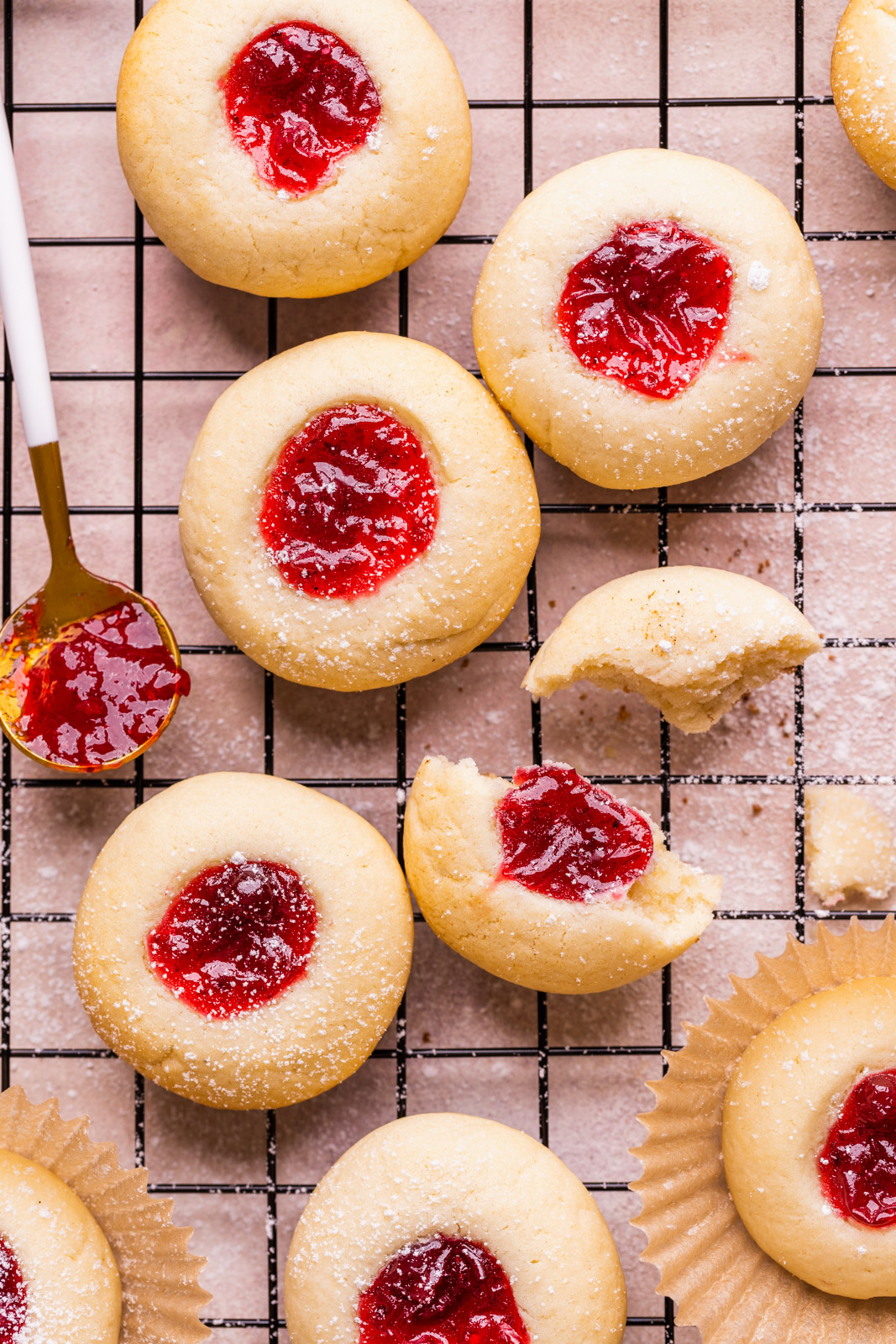 Jam Drop Shortbread Cookies