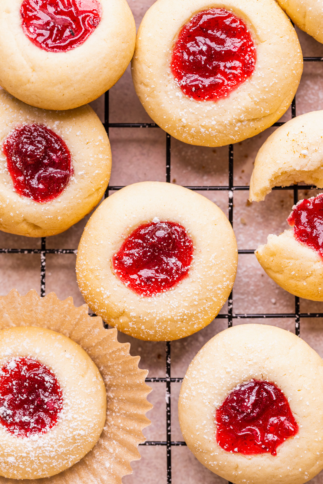 Jam Drop Shortbread Cookies