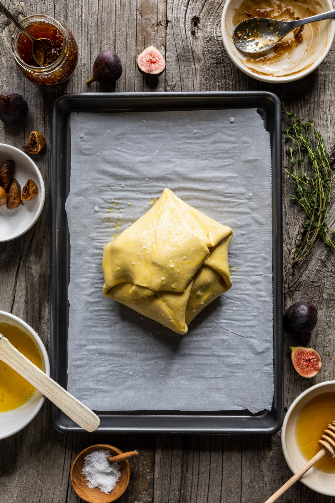 Baked Brie in Puffed Pastry With Honey Bourbon Figs