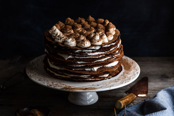 Chocolate Chestnut Mille Crepe Cake