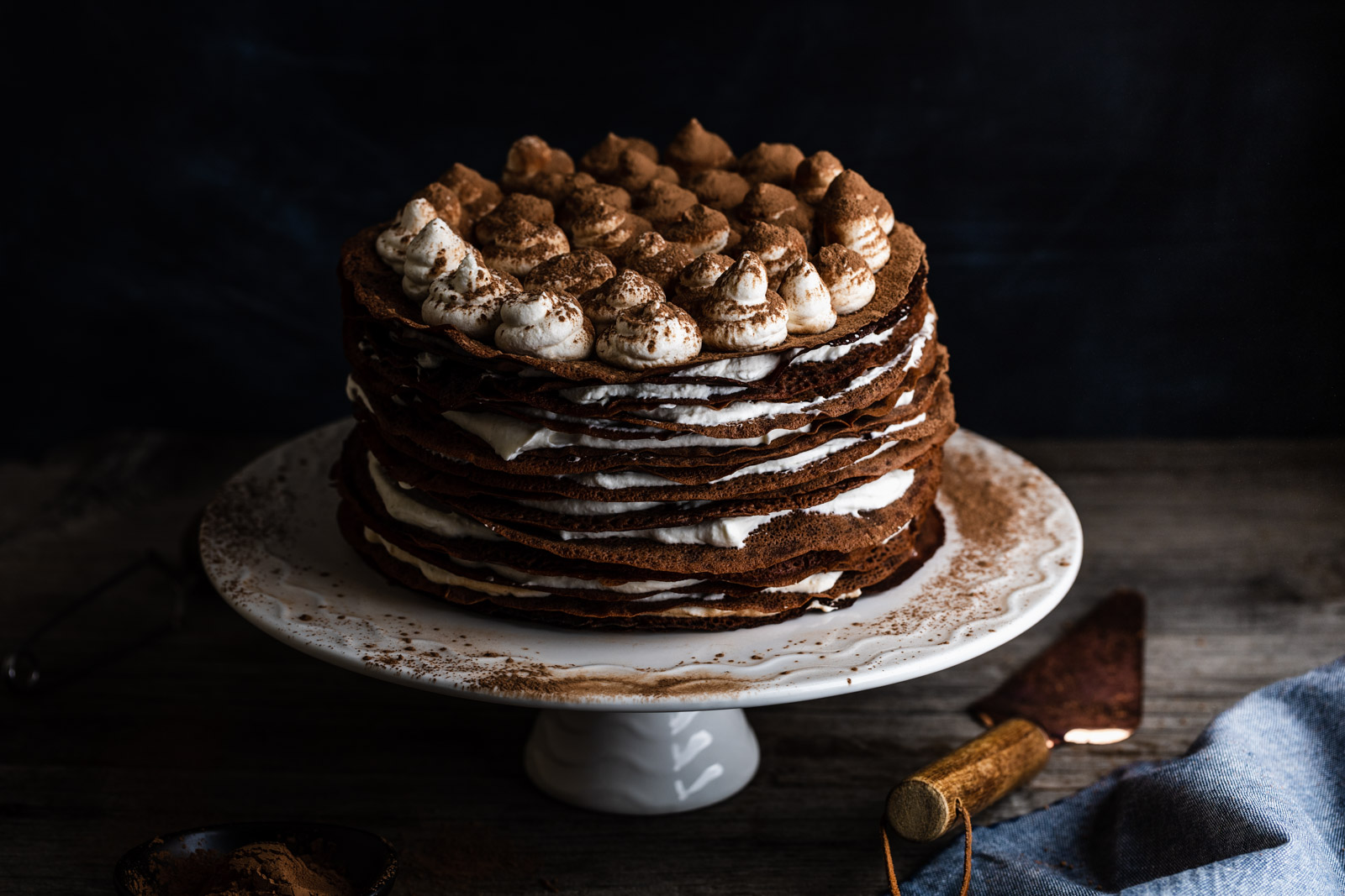 Chocolate Chestnut Mille Crepe Cake