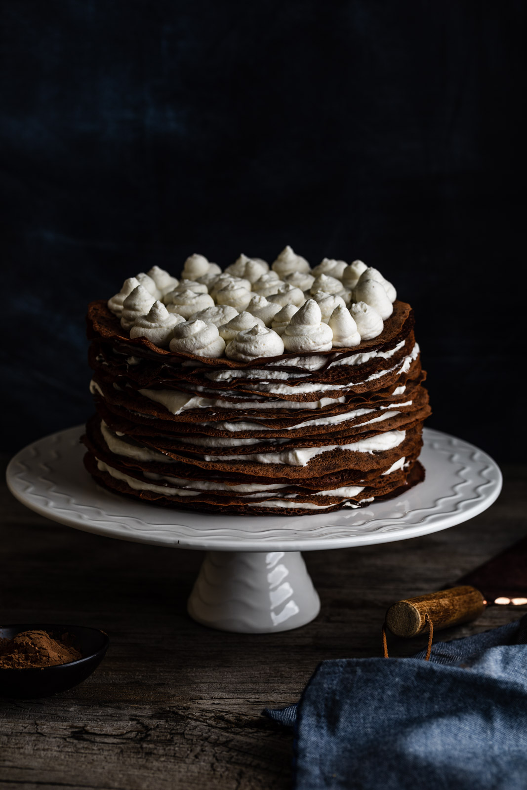 Chocolate Chestnut Mille Crepe Cake