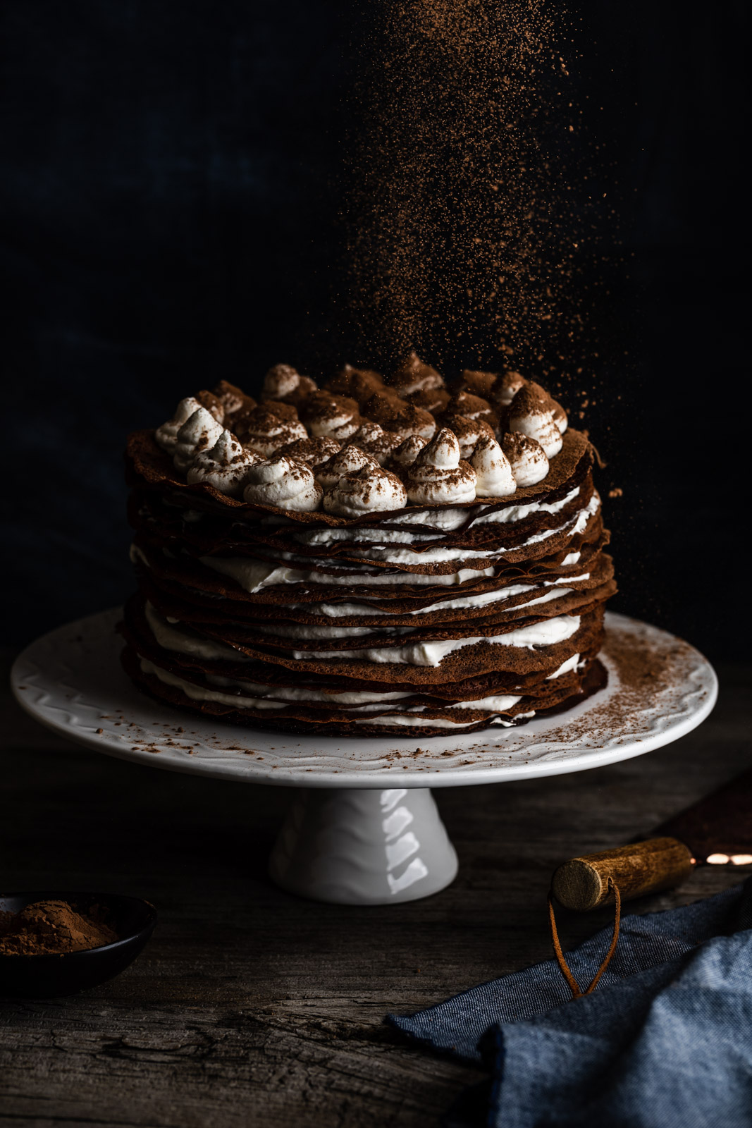 Chocolate Chestnut Mille Crepe Cake