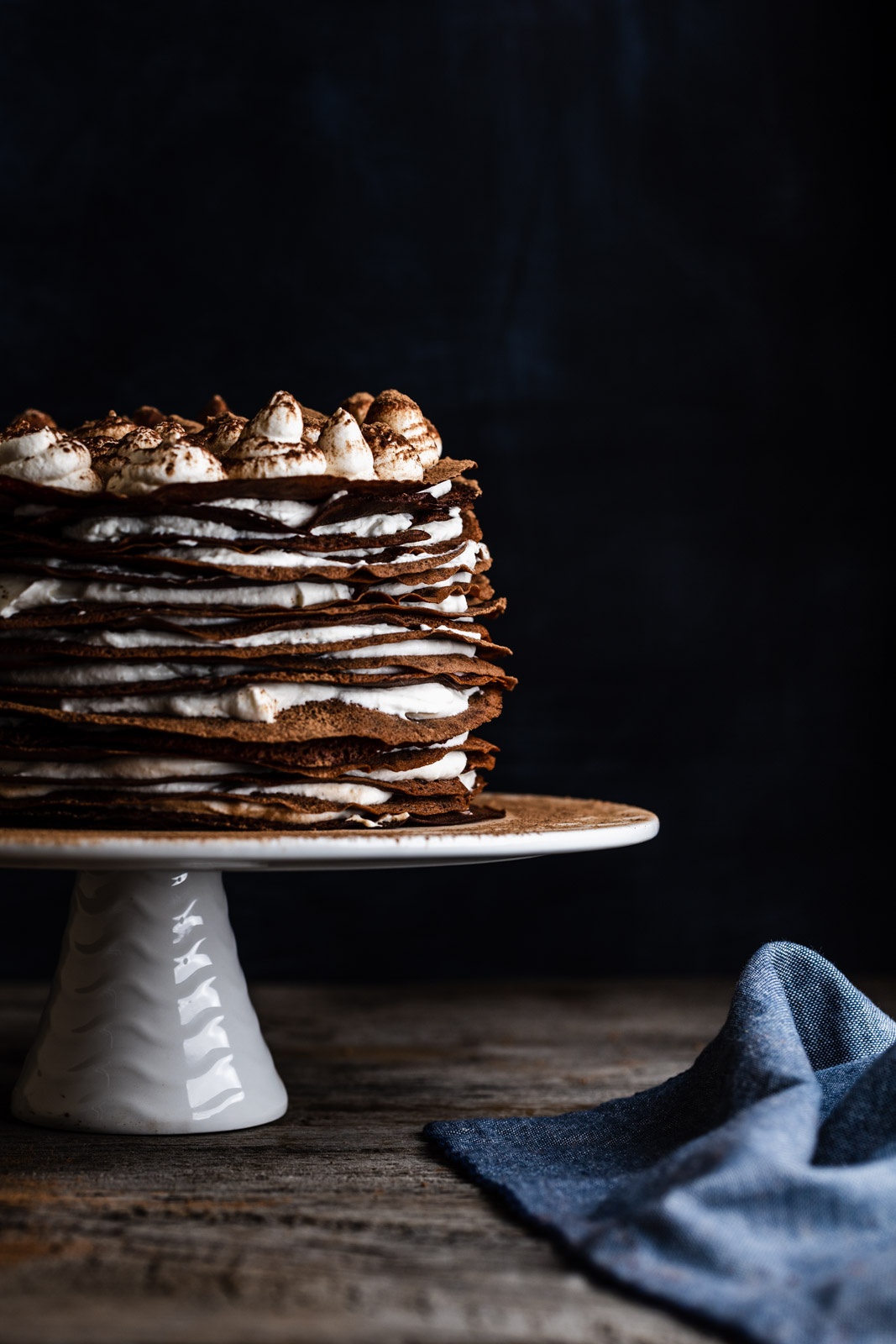 Chocolate Chestnut Mille Crepe Cake