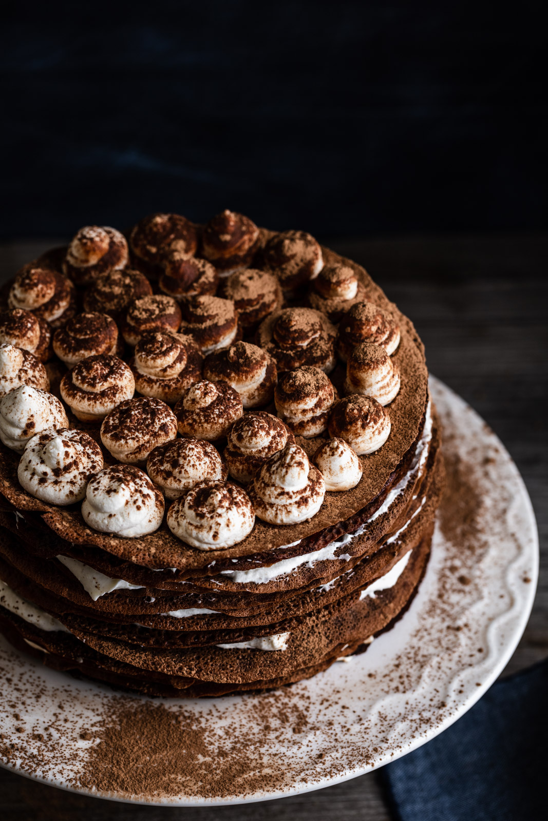 Chocolate Chestnut Mille Crepe Cake