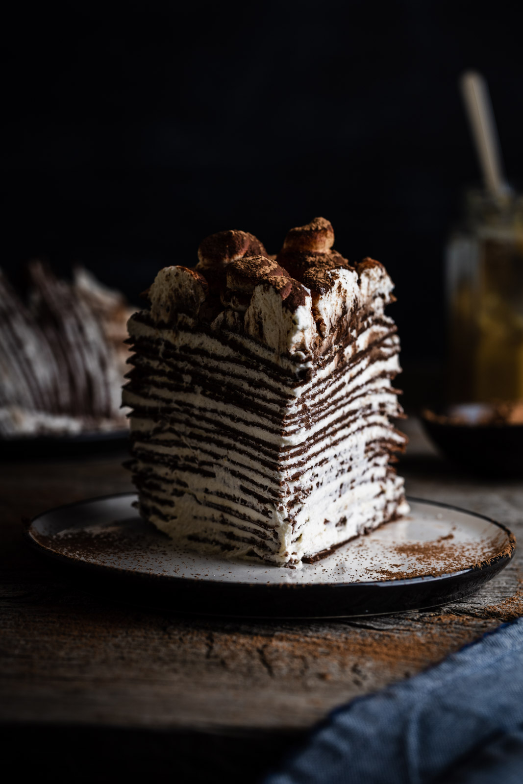 Chocolate Chestnut Mille Crepe Cake