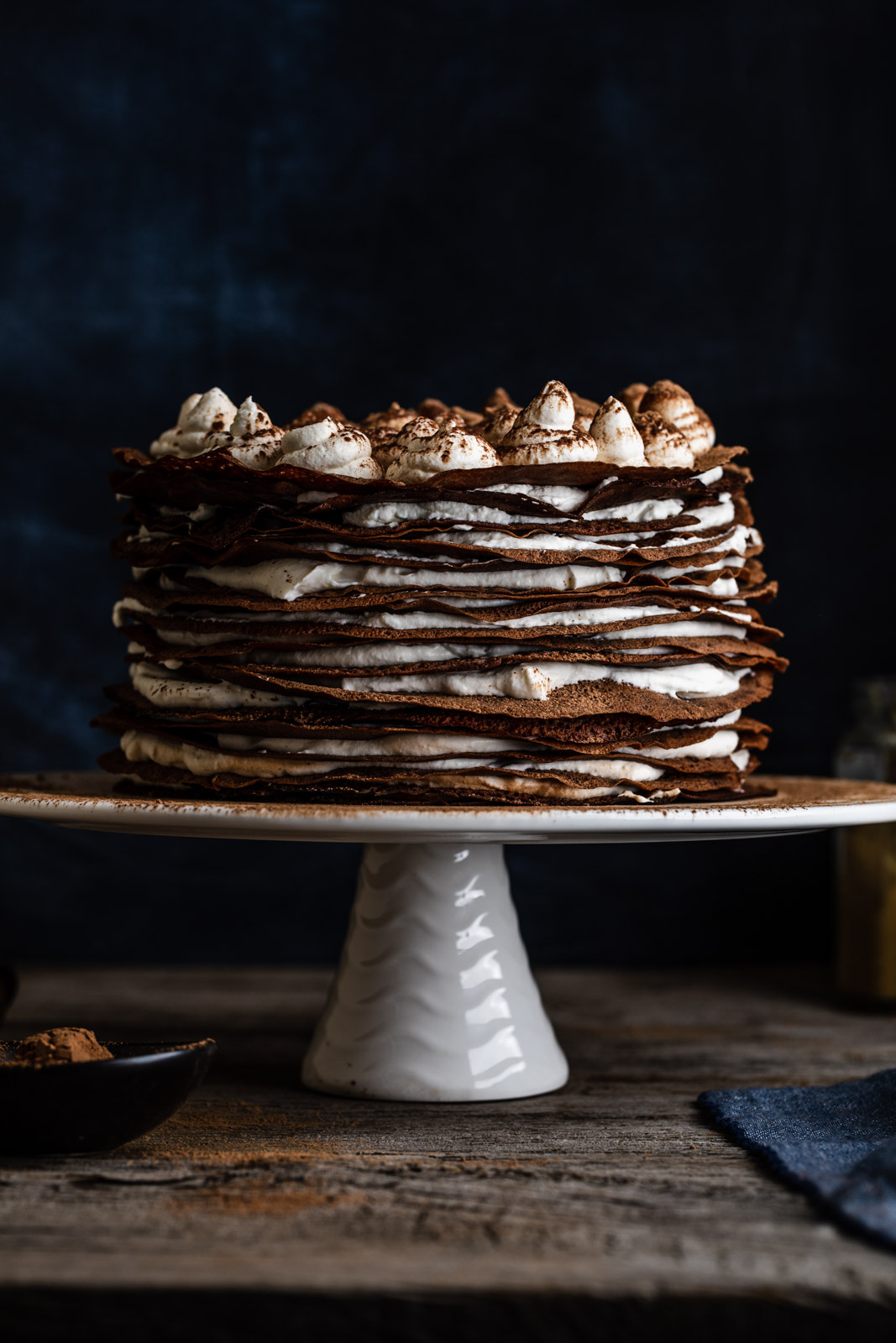 Chocolate Chestnut Mille Crepe Cake