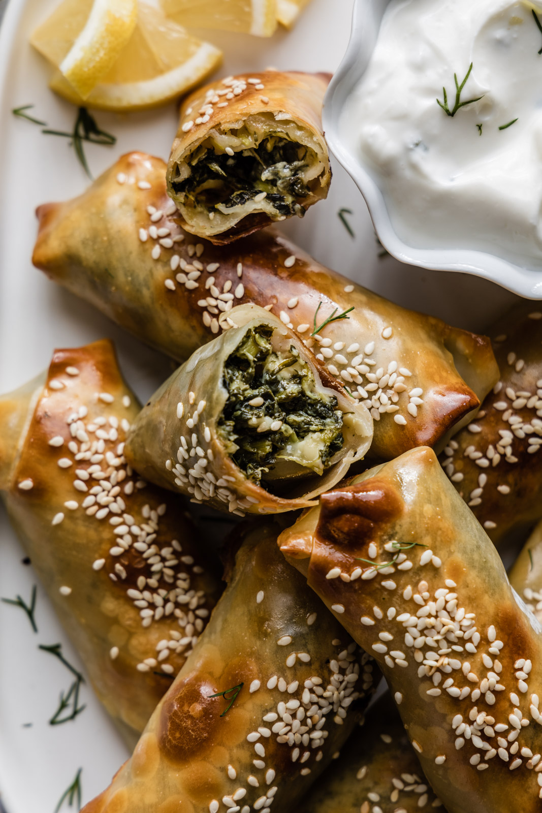 Crispy Spanakopita Spring Rolls