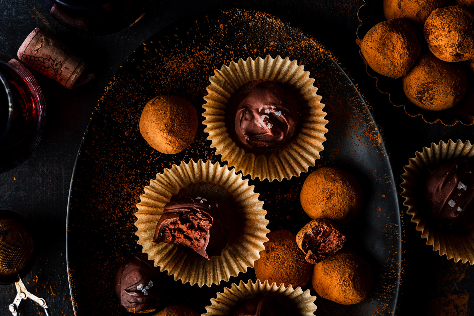 Dark Chocolate Wine Truffles