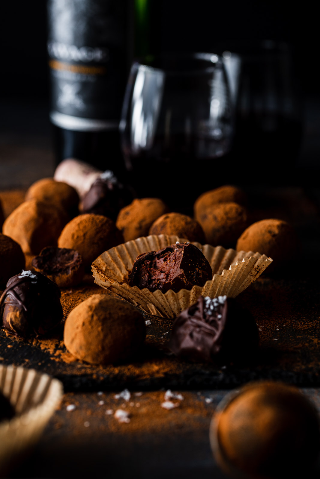 Dark Chocolate Wine Truffles