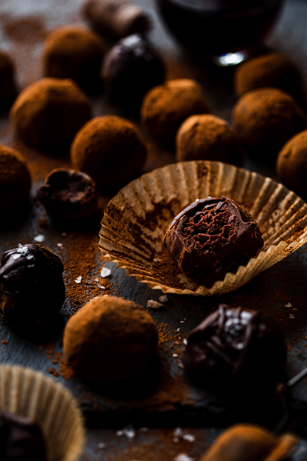 Dark Chocolate Wine Truffles