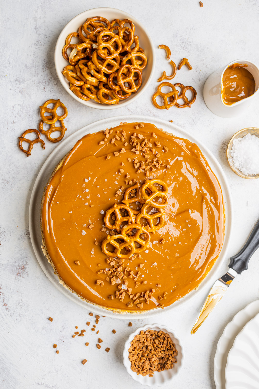 Caramel Cheesecake With a Pretzel Crust