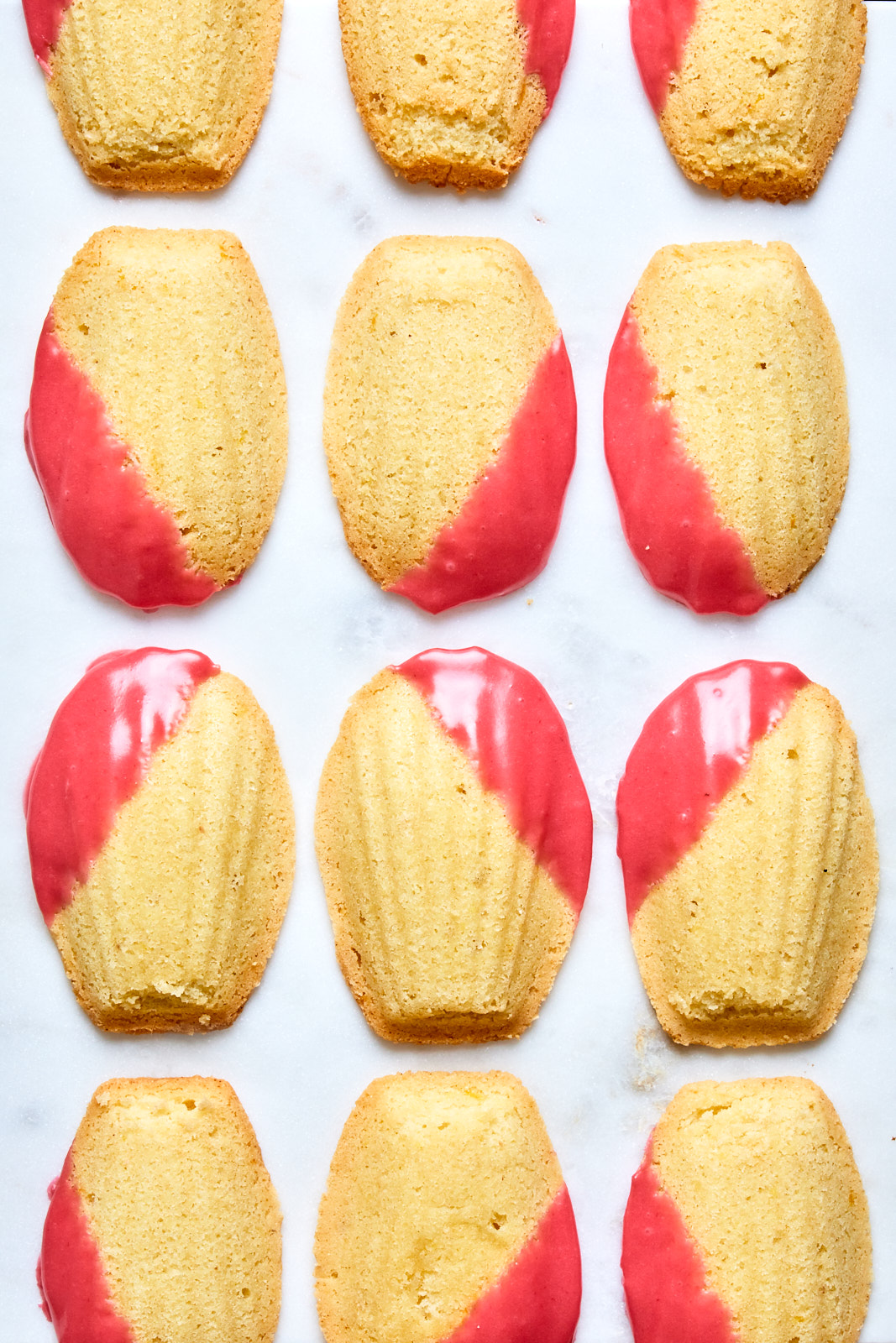 Easy Lemon Almond Madeleines With a Raspberry Glaze