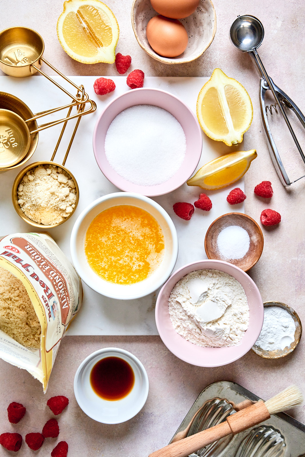 Easy Lemon Almond Madeleines With a Raspberry Glaze