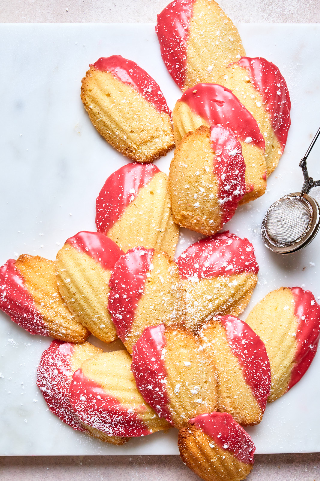 Easy Lemon Almond Madeleines With a Raspberry Glaze