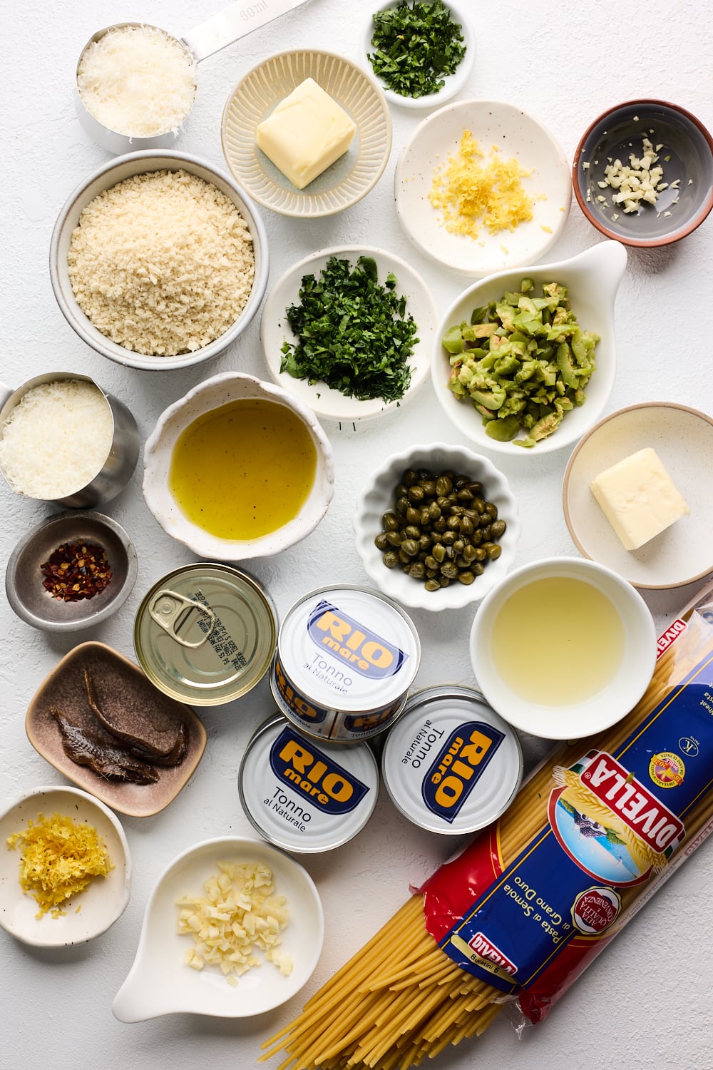 Simple Lemony Tuna Bucatini Ingredients