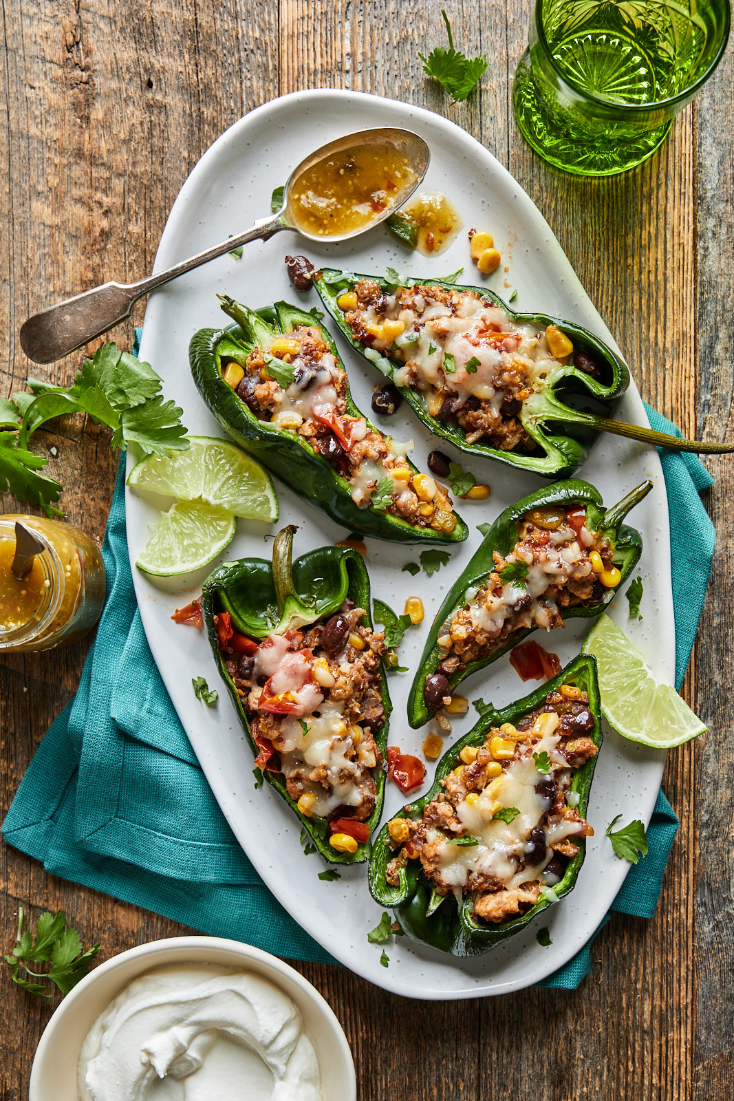 Easy Stuffed Poblano Peppers