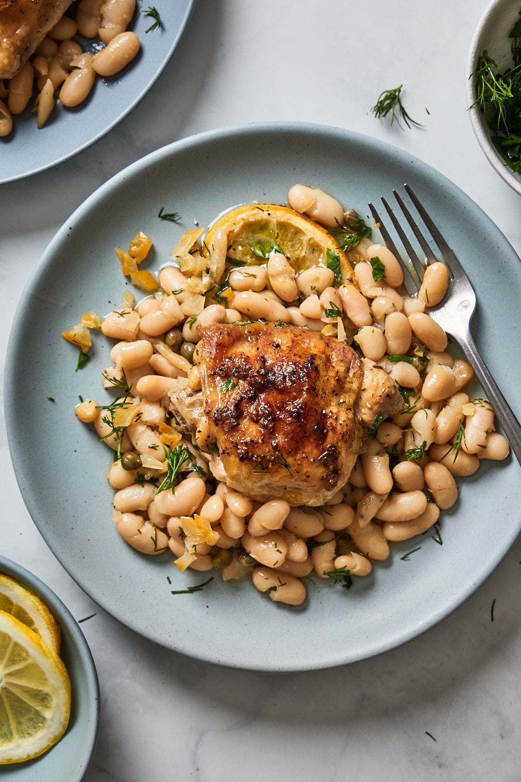 Roasted Chicken With White Beans and 20 Cloves of Garlic