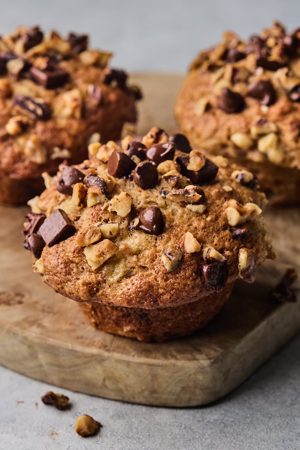 Bakery Style Banana Nut and Chocolate Chunk Muffins