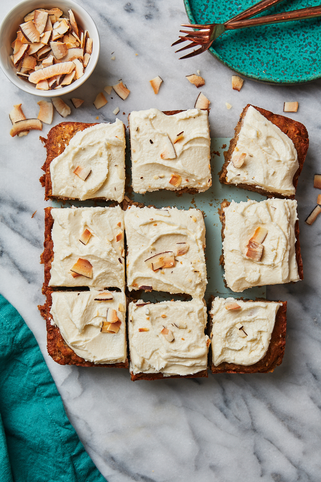 Vegan Hummingbird Cake with pieces cut