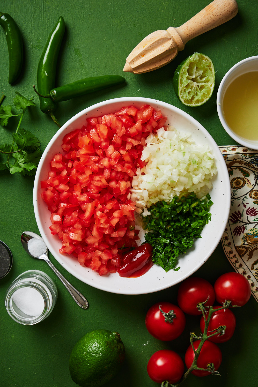 Pico De Gallo prepared ingredients