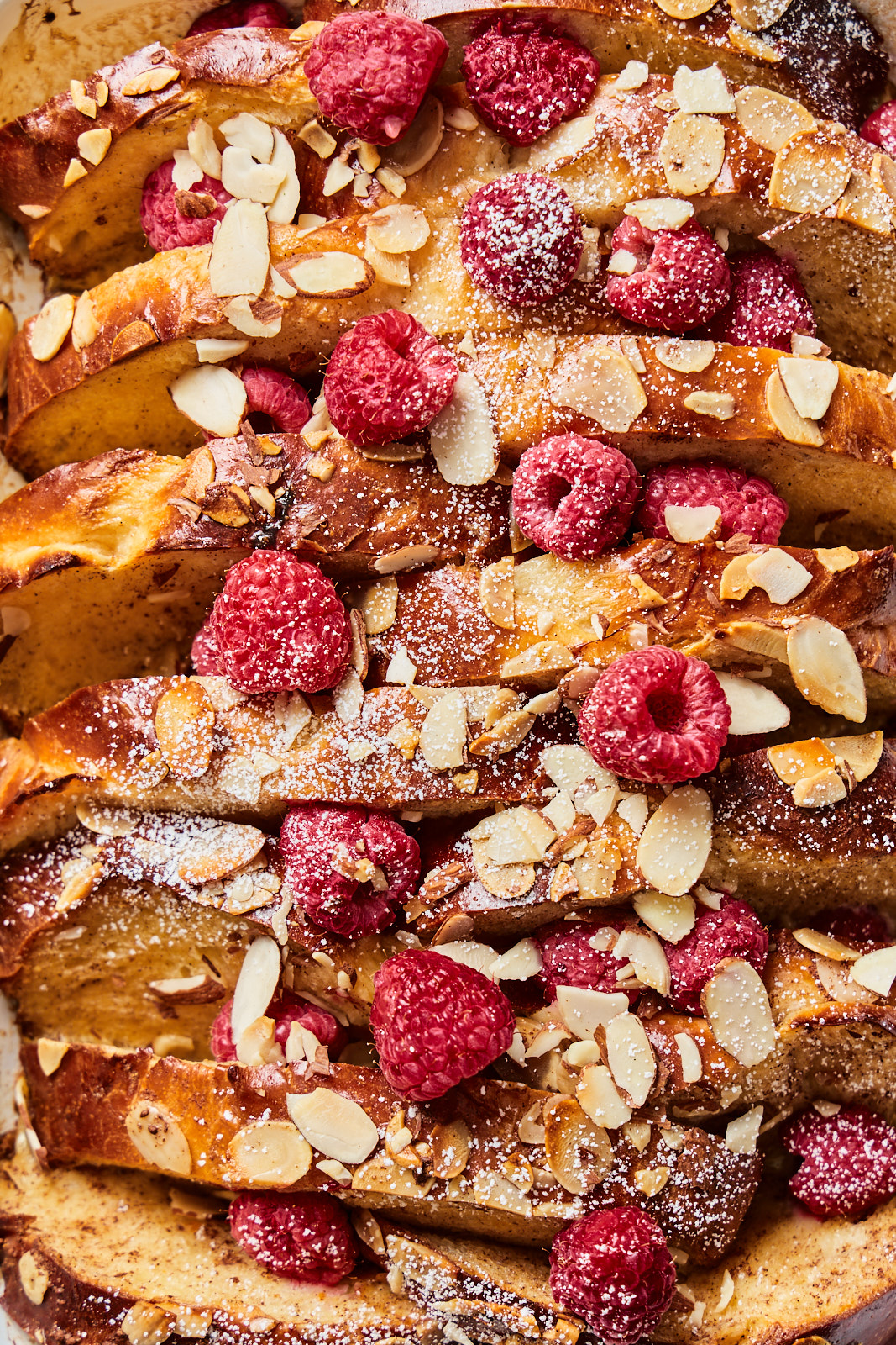 Baked Tsoureki French Toast with raspberries