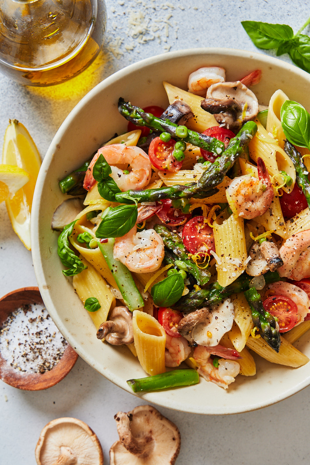 One Pot Shrimp Pasta Primavera