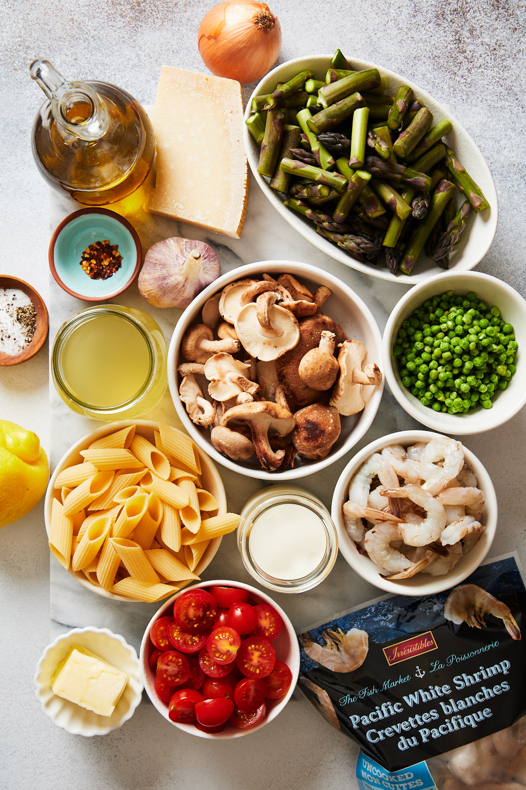 One Pot Shrimp Pasta Primavera