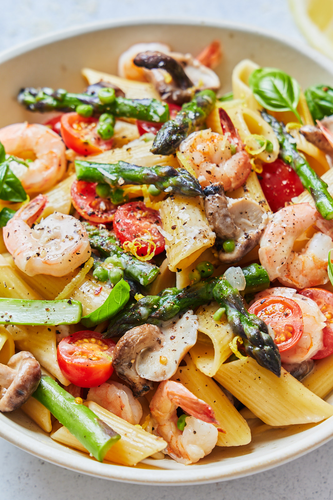 One Pot Shrimp Pasta Primavera