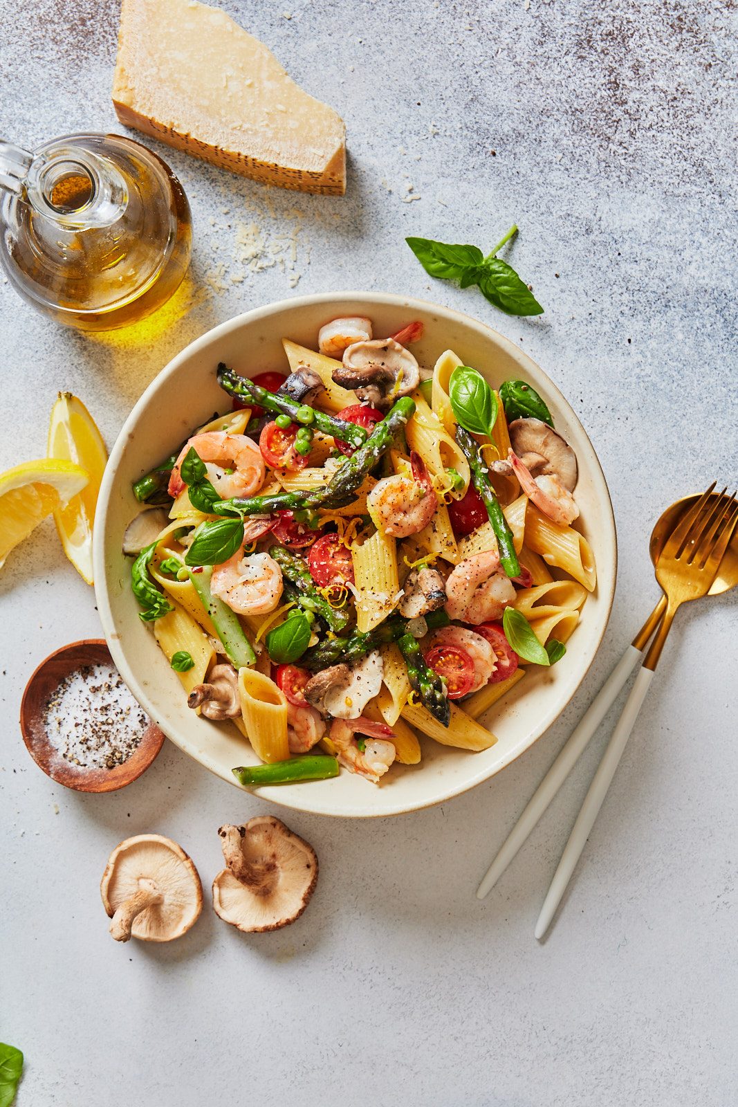 One Pot Shrimp Pasta Primavera