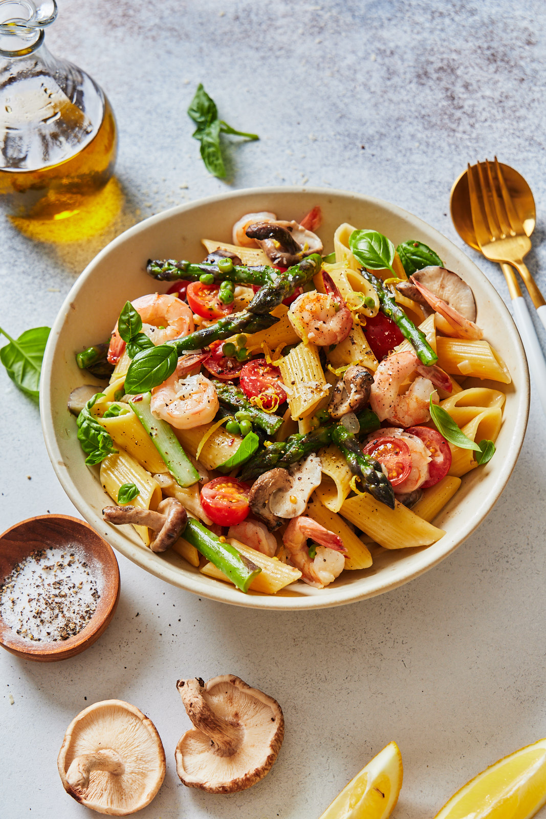 One Pot Shrimp Pasta Primavera